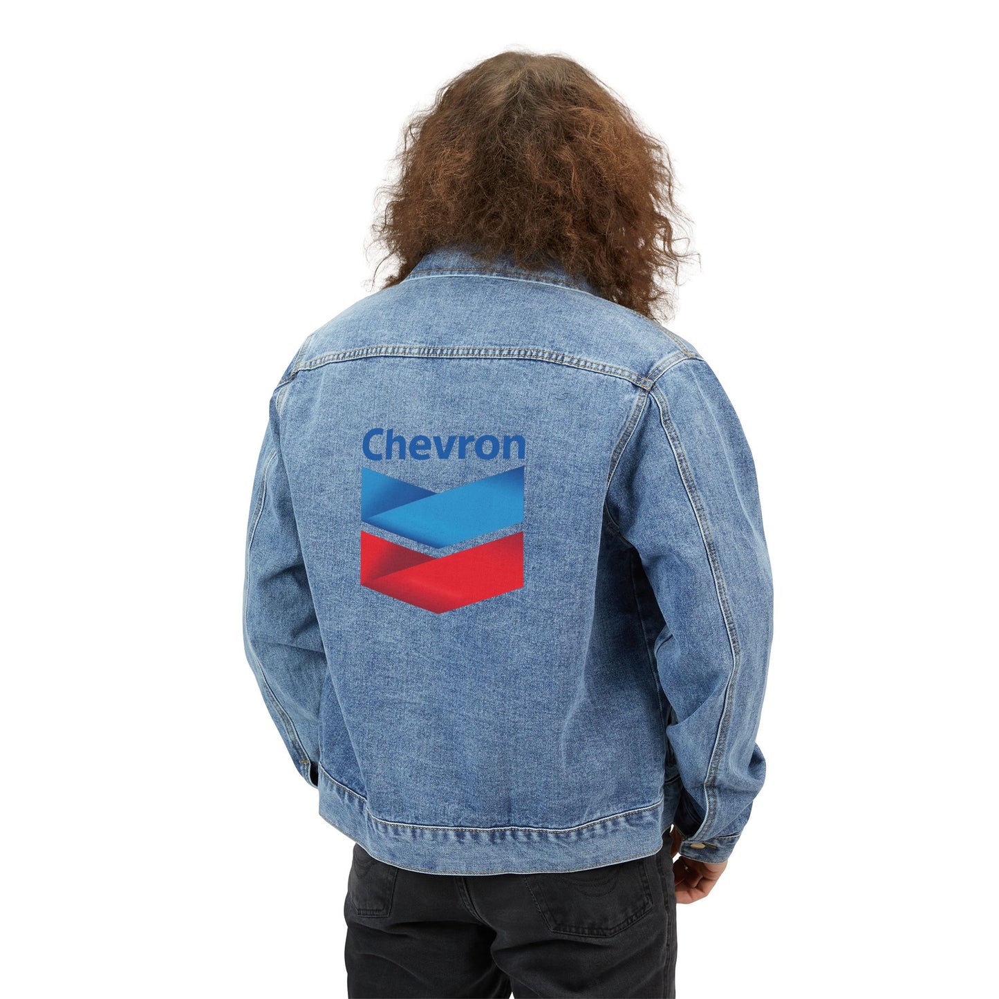 Men's Chevron Gas Station Denim Jacket