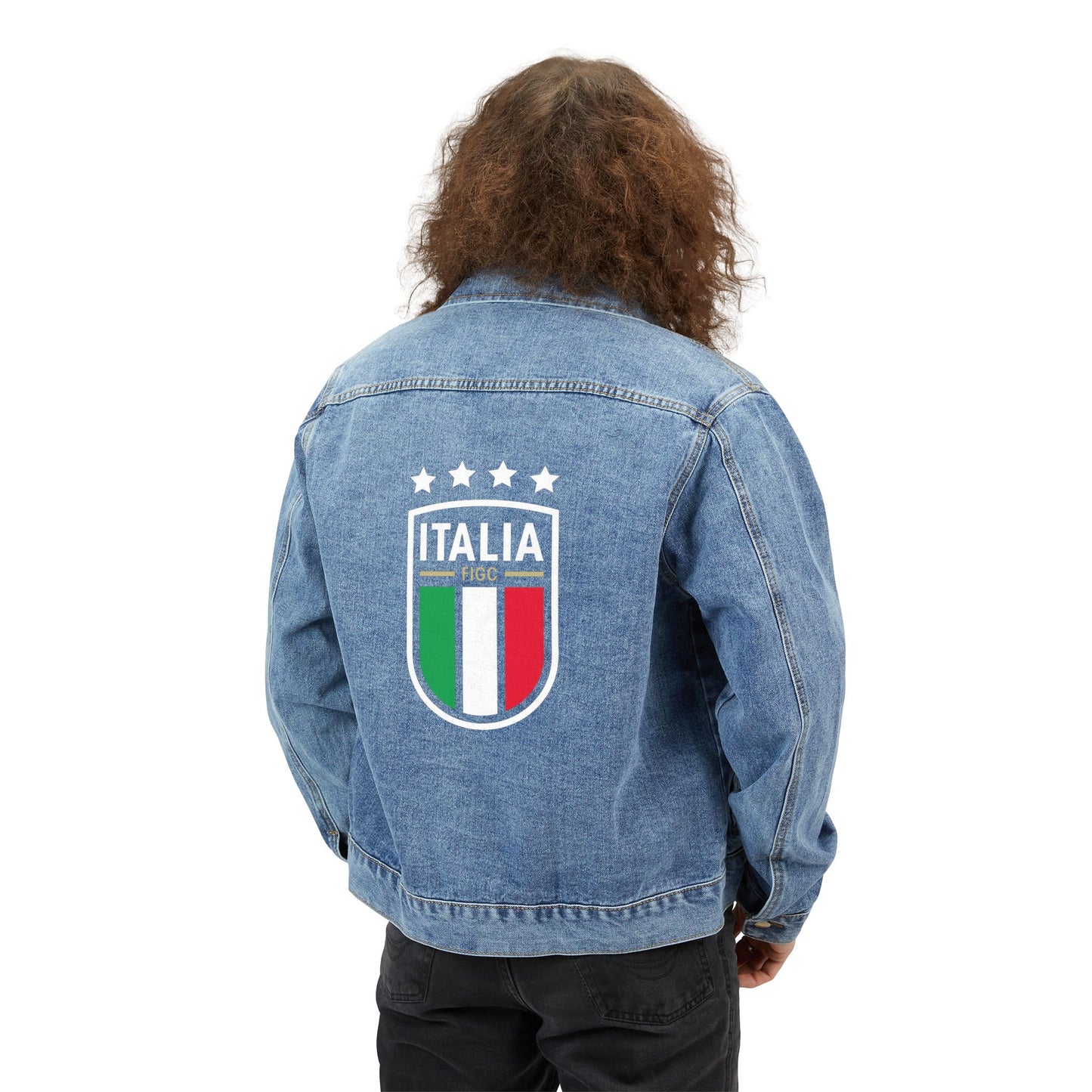 Men's Italy National Soccer Team Denim Jacket