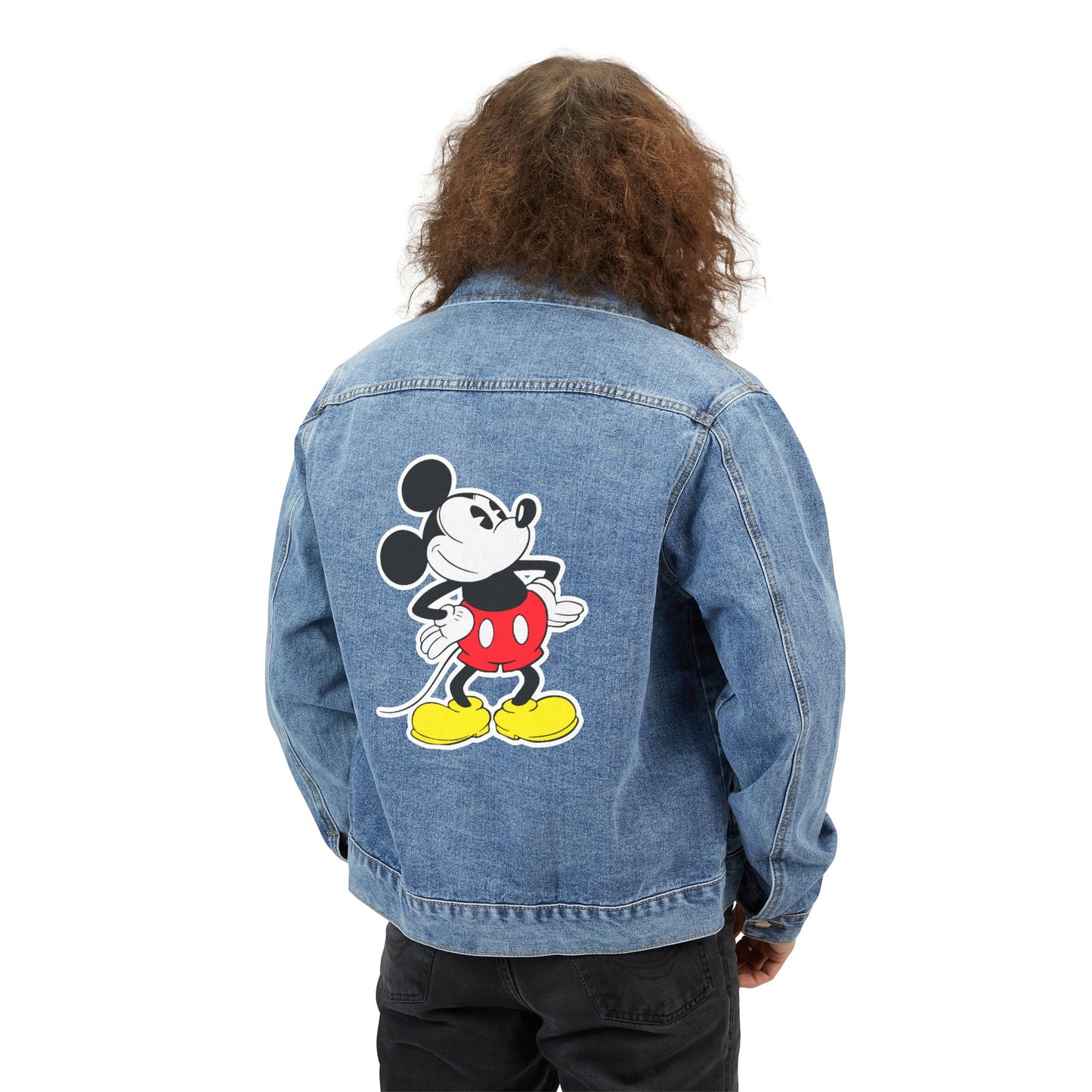 Men's Mickey Mouse Cartoon Denim Jacket