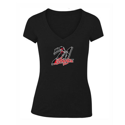 Women's 21 Savage Music V-Neck T-Shirt