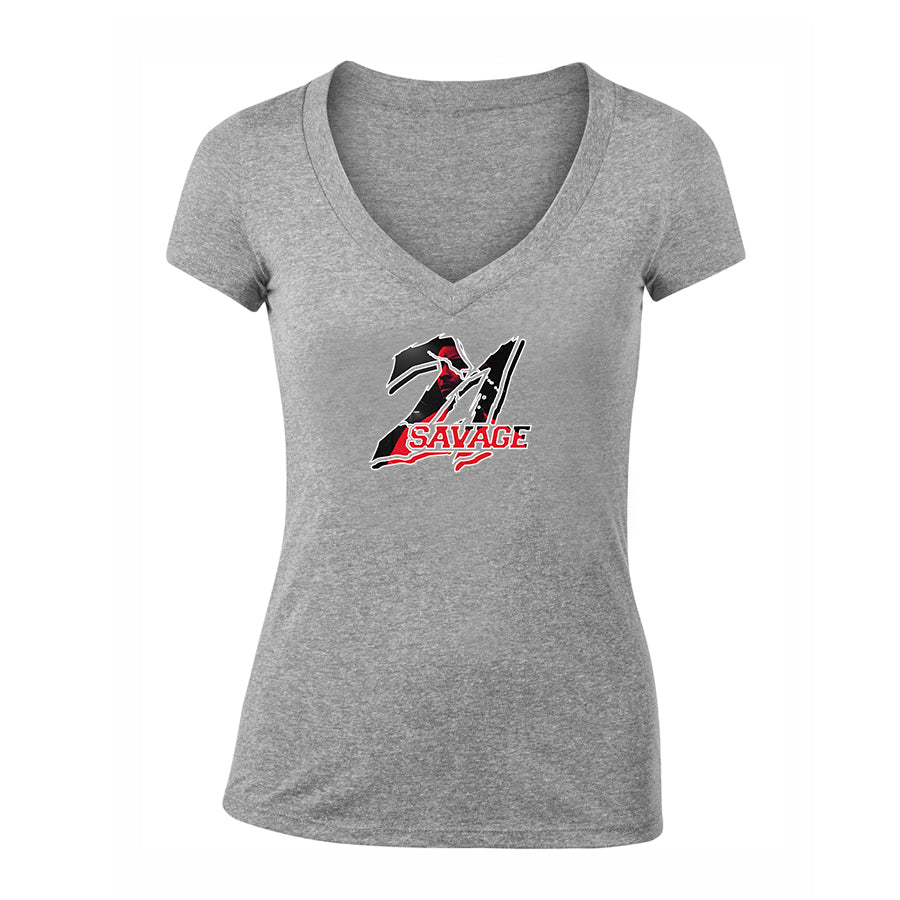 Women's 21 Savage Music V-Neck T-Shirt