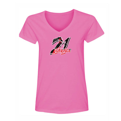 Women's 21 Savage Music V-Neck T-Shirt