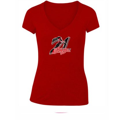 Women's 21 Savage Music V-Neck T-Shirt