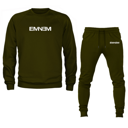 Men's Eminem Music Crewneck Sweatshirt Joggers Suit