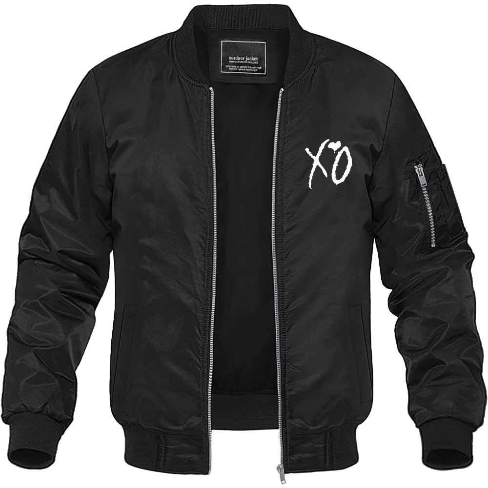 Men’s The Weeknd XO Music Lightweight Bomber Jacket Windbreaker Softshell Varsity Jacket Coat