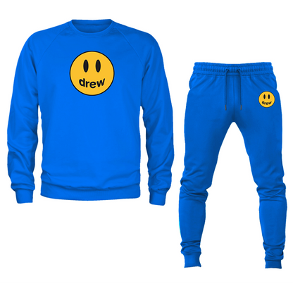 Men's Justin Bieber Drew Music Crewneck Sweatshirt Joggers Suit