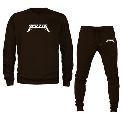 Men's Kanye West Yeezus Music Crewneck Sweatshirt Joggers Suit