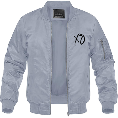 Men’s The Weeknd XO Music Lightweight Bomber Jacket Windbreaker Softshell Varsity Jacket Coat