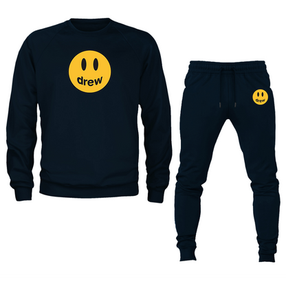 Men's Justin Bieber Drew Music Crewneck Sweatshirt Joggers Suit