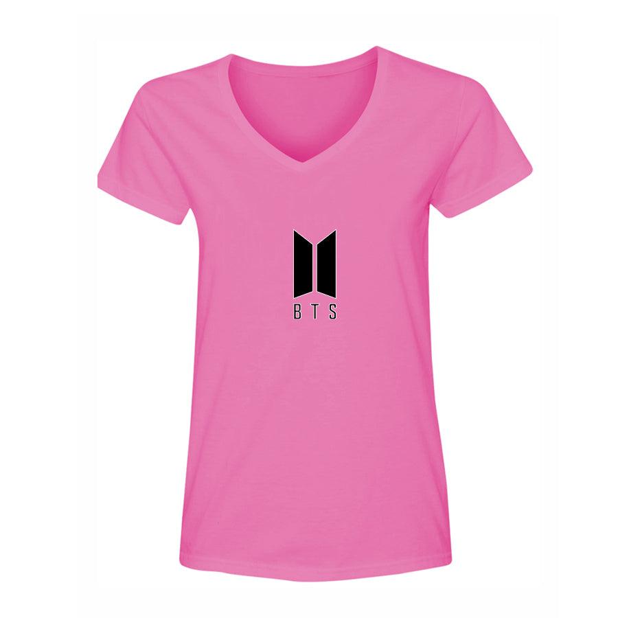 Women BTS Music  V-Neck T-Shirt