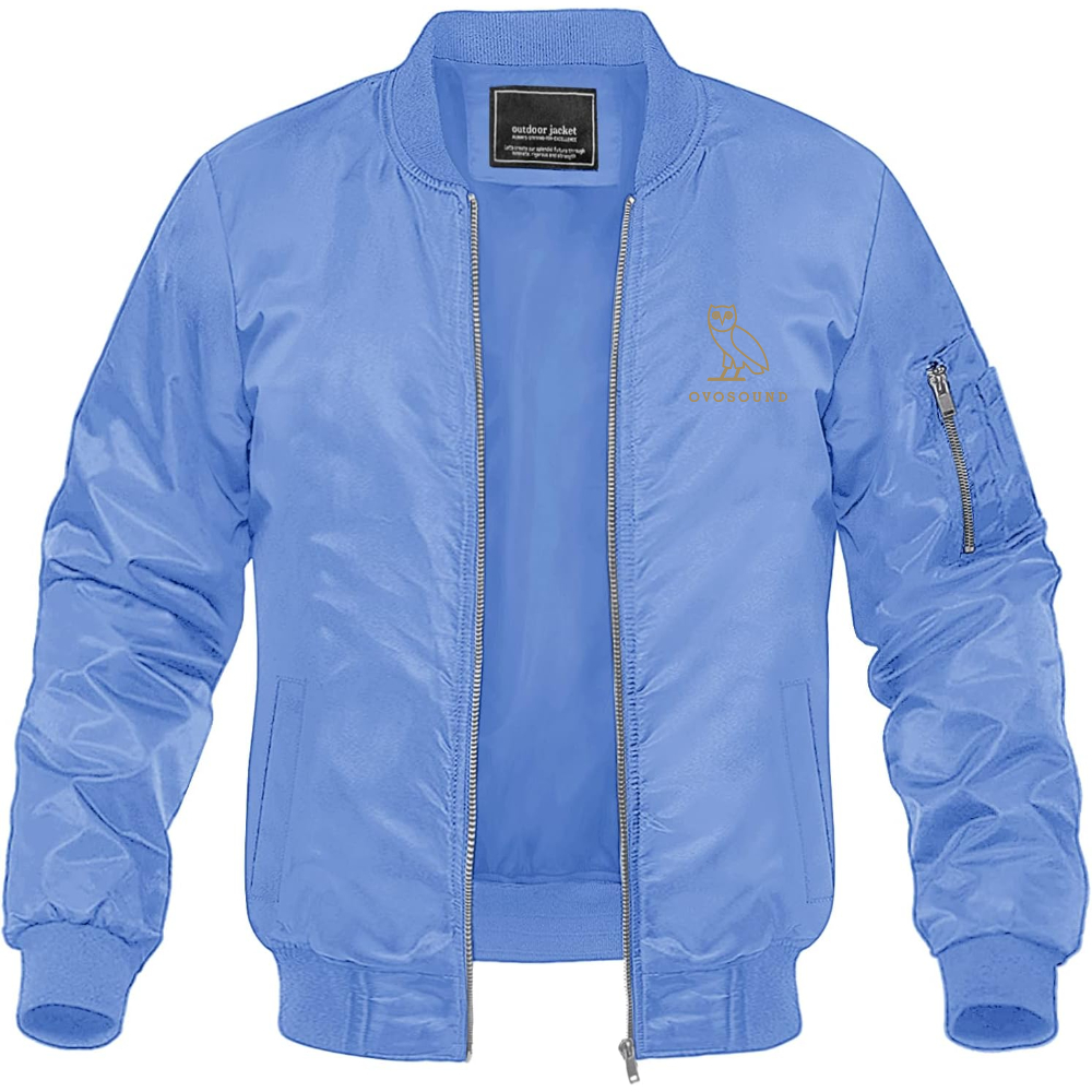 Men's Ovosound Drake Music Lightweight Bomber Jacket Windbreaker Softshell Varsity Jacket Coat