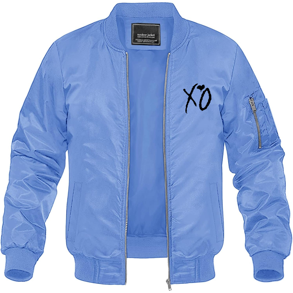 Men’s The Weeknd XO Music Lightweight Bomber Jacket Windbreaker Softshell Varsity Jacket Coat