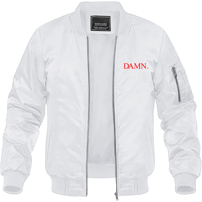 Men's Damn Kendrick Lamar TDE Rap Album Music Lightweight Bomber Jacket Windbreaker Softshell Varsity Jacket Coat