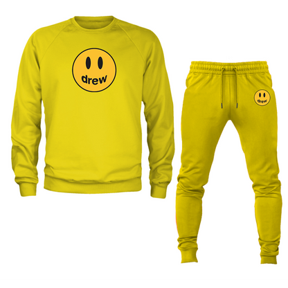 Men's Justin Bieber Drew Music Crewneck Sweatshirt Joggers Suit